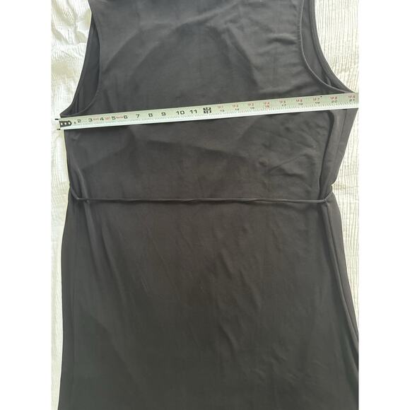 NWT H&M Little Black Dress Belt Career Work Summer Casual Slinky High Neck Large - Picture 7 of 8